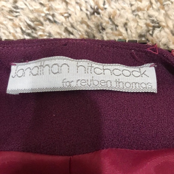 Vintage Jonathan Hitchcock for Reuben Thomas Blazer Jacket Small Purple Beaded - Picture 8 of 11